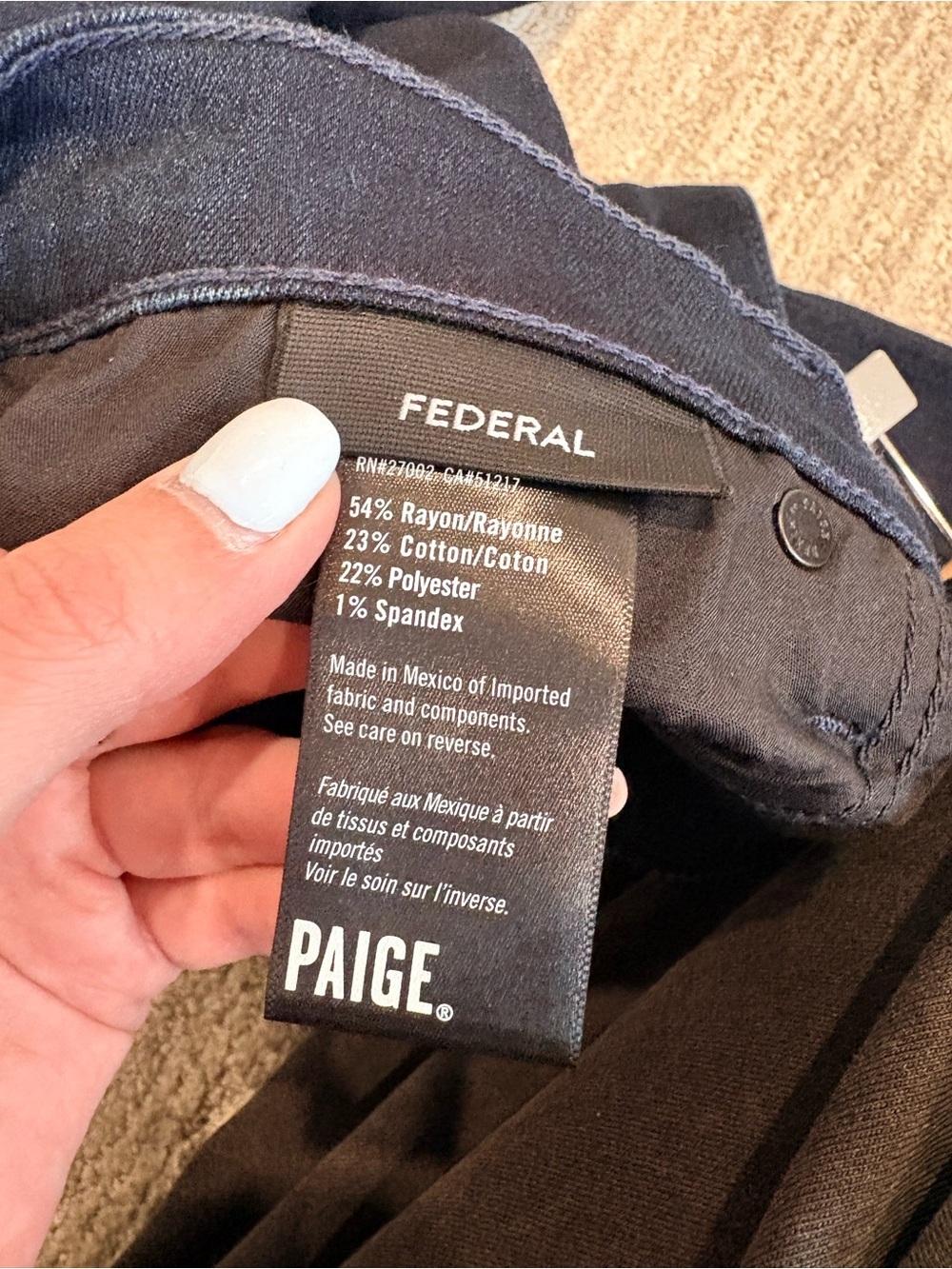 PAIGE Federal Premium Denim Slim Straight Dark Wash Stretch Jeans Men’s 32 - Picture 2 of 7